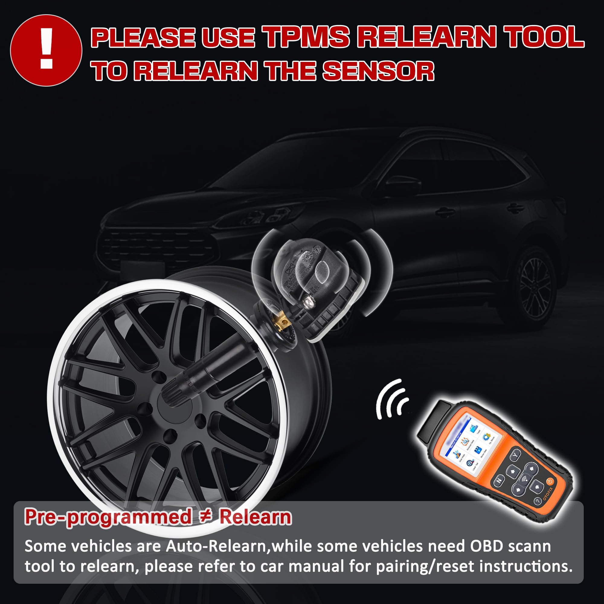 RLP Set of 4 TPMS Tire Pressure Monitoring System Sensor 433MHz Compatible with Calillac, GMC, Malibu Silverado Impala Cruze,Regal Lacrosse Replace OE#13598773 13516165 13589601 13506028 13594222 - Image 8