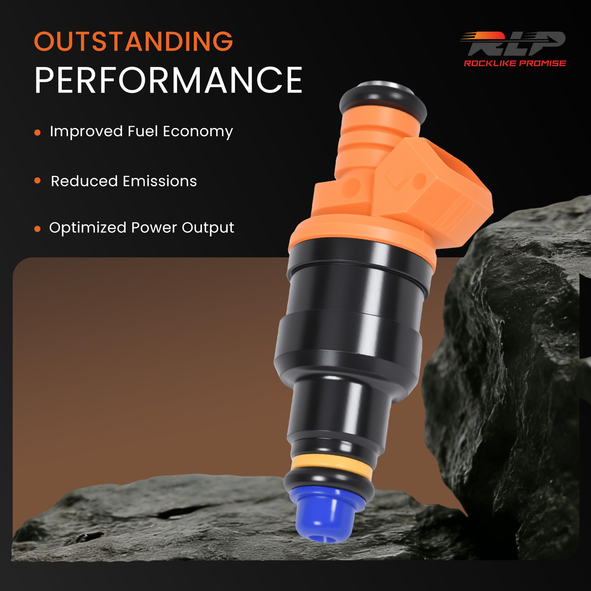 RLP Set of 8 Fuel Injectors Compatible with Ford Lincoln Mercury 4.6L 5.0L 5.4L 5.8L Vehicles - F150, F250, F350, E150, E250, E350, E450, Mustang - 4 Holes Replaces# 0280150943 0280150939 0280150909 - Image 7