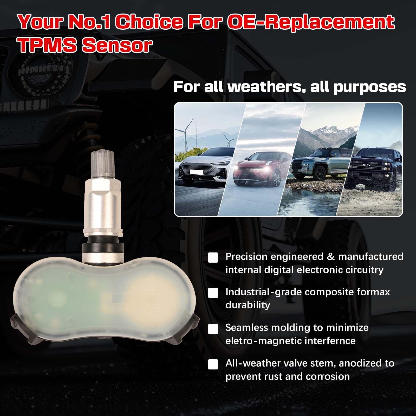 RLP Tire Pressure Monitoring System Sensor 42753-TR0-A81 Compatible with Honda Civic CR-Z Element Fit Odyssey Replaces# 42753-TR3-A81 42753-SNA-A81,315MHz - Image 4