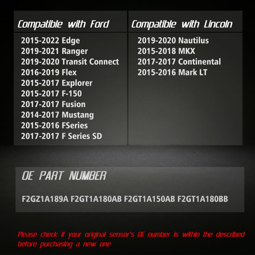 RLP TPMS Tire Pressure Monitoring System Sensor 315MHz Compatible with Ford Edge Explorer F150 Mus Tang Lincoln MKT Replaces F2GZ-1A189-A F2GT1A180AB - Image 3