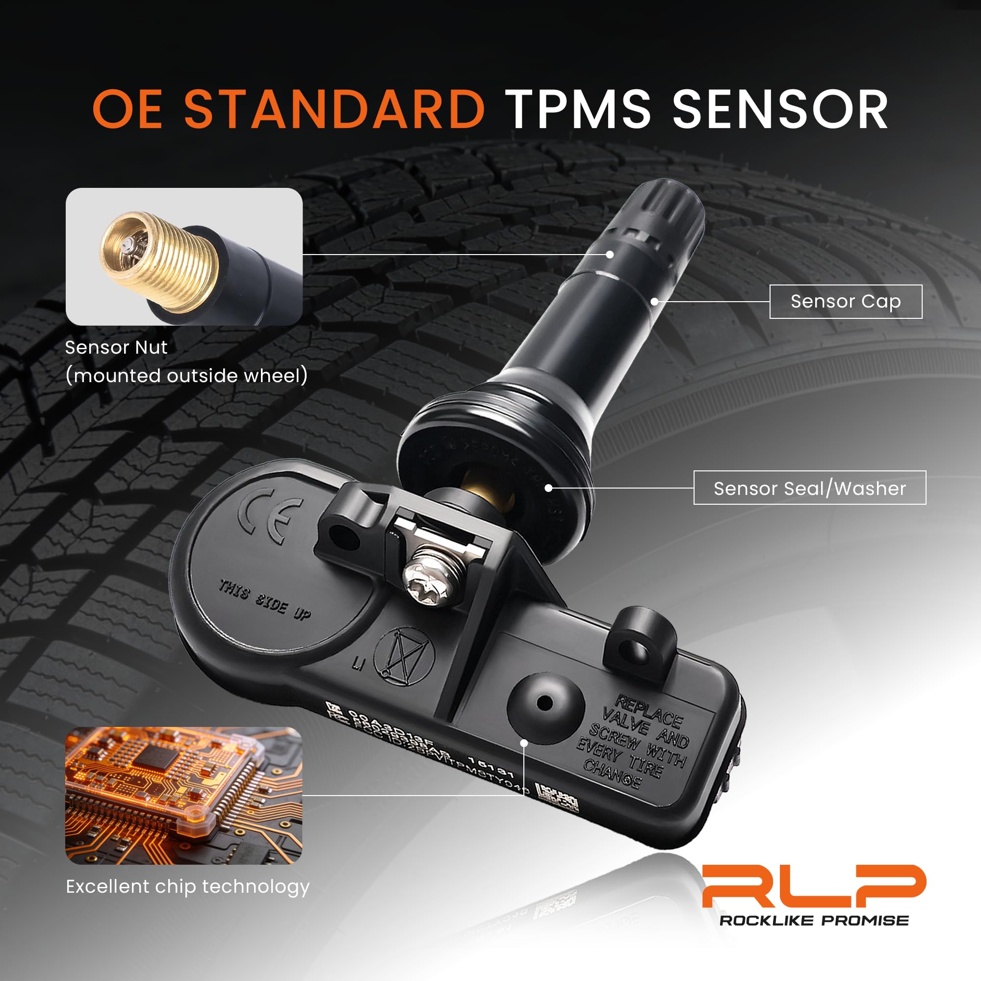 Set of 4 TPMS Tire Pressure Monitoring System Sensor 433MHz Compatible with Jeep Wrangler JK Dodge Ram Charger Replacement for 56029398AB 68142397AA 68241067AA 68241067AB - Image 3