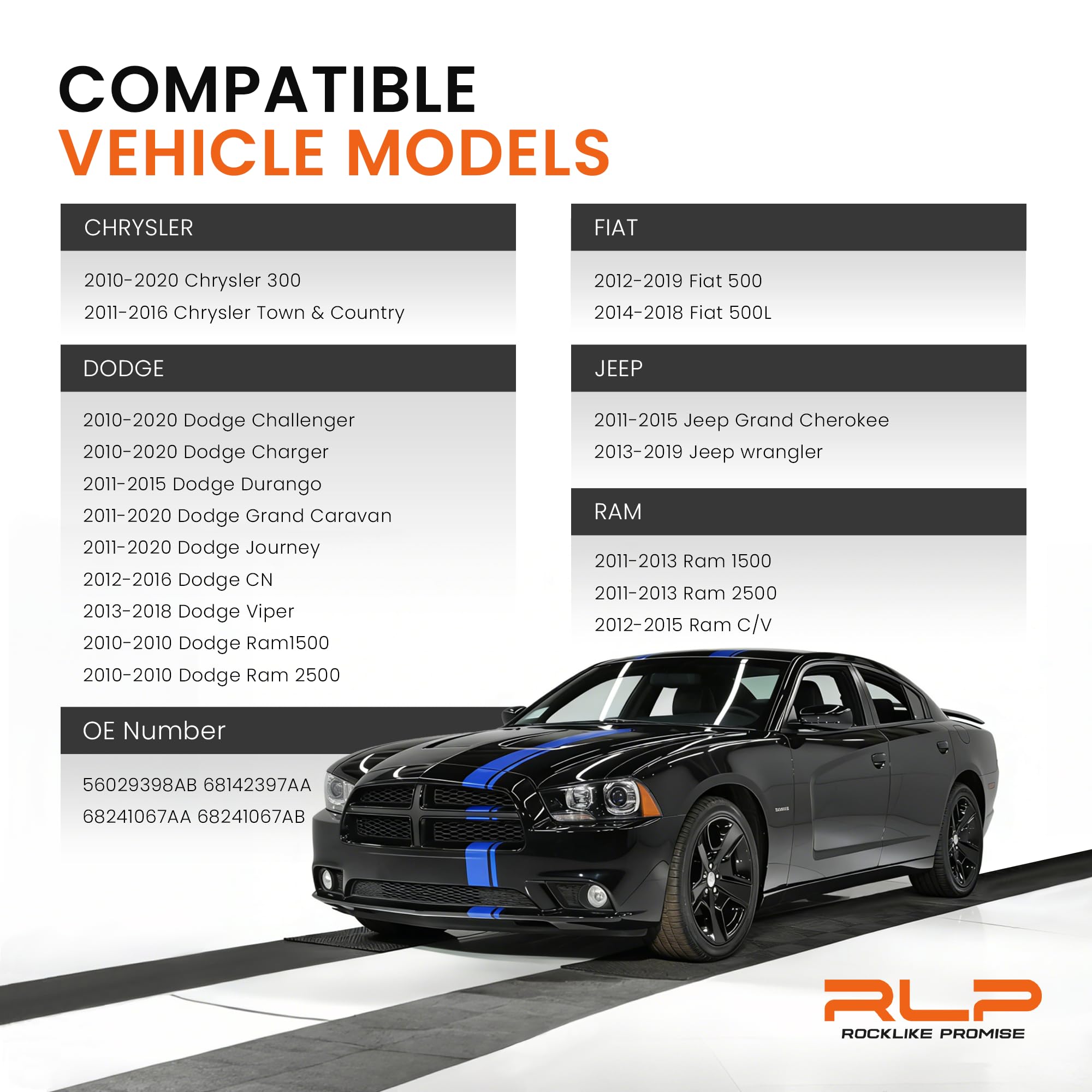 Set of 4 TPMS Tire Pressure Monitoring System Sensor 433MHz Compatible with Jeep Wrangler JK Dodge Ram Charger Replacement for 56029398AB 68142397AA 68241067AA 68241067AB - Image 4