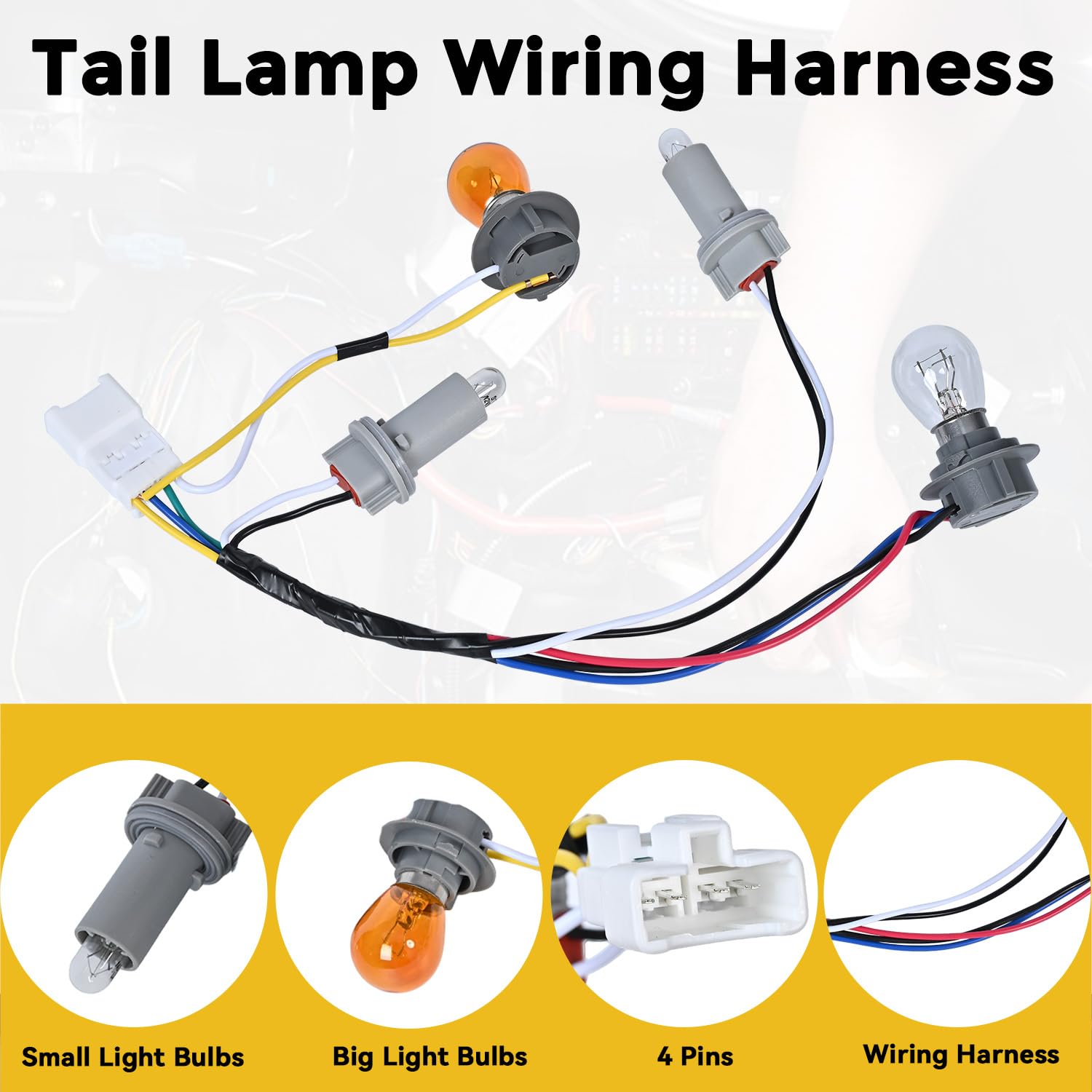 Tail Light Lamp Wiring Harness Socket Holder with 8 Bulbs Compatible with 2011 2012 2013 2014 Sonata Exterior, Rear Replaces 92450-3Q000 92450 3Q000 - Image 4