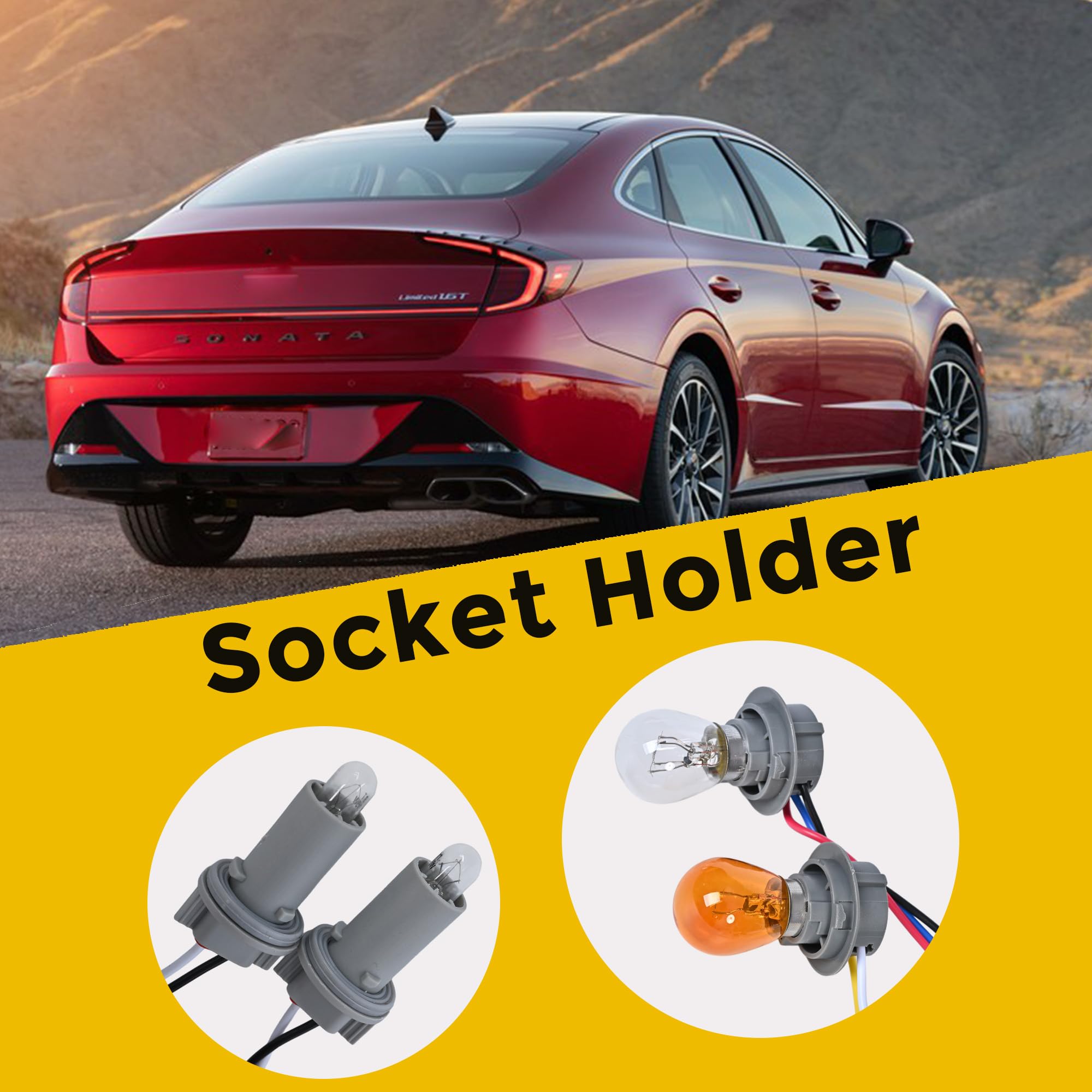 Tail Light Lamp Wiring Harness Socket Holder with 8 Bulbs Compatible with 2011 2012 2013 2014 Sonata Exterior, Rear Replaces 92450-3Q000 92450 3Q000 - Image 5