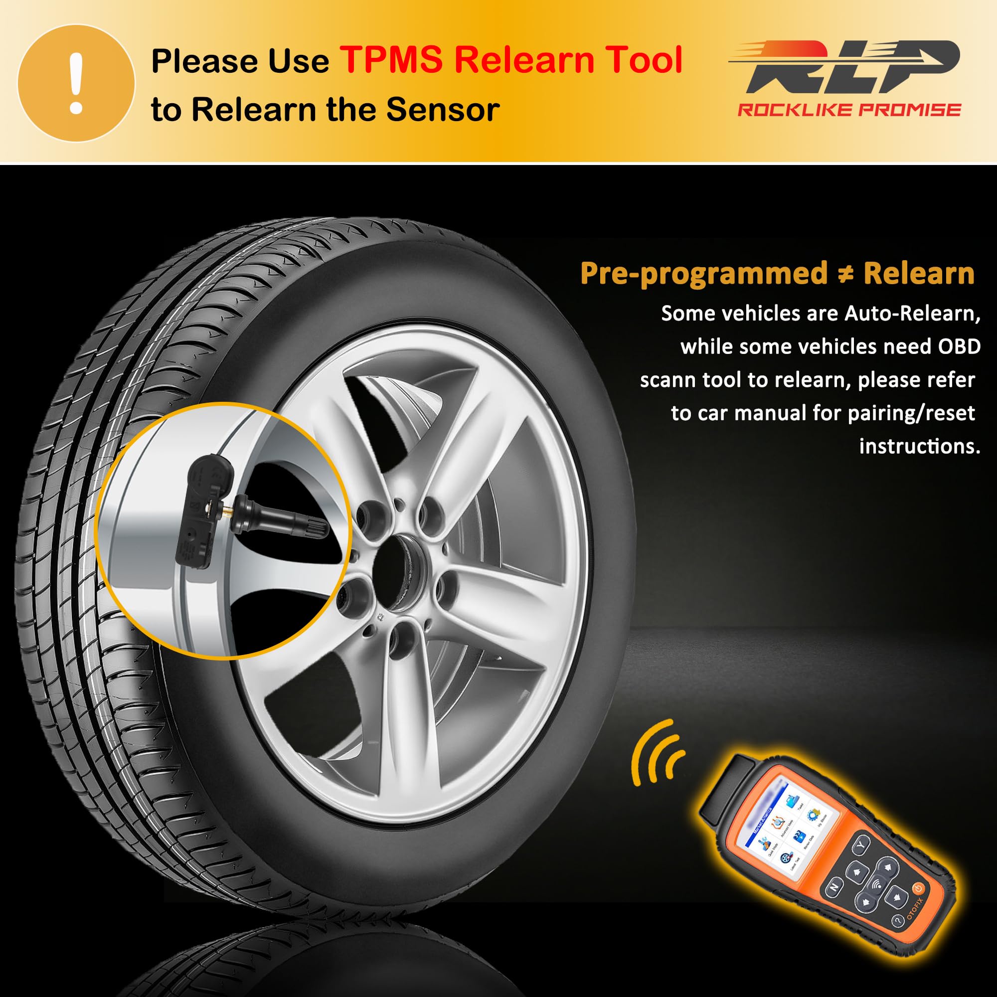 TPMS Sensor Tire Pressure Sensor TPMS Sensors Set of 4 315MHz Compatible with Ford Lincoln Mercury Replaces DE8T-1A180-AA 9L3Z-1A189-A CM5T-1A180-AA - Image 3